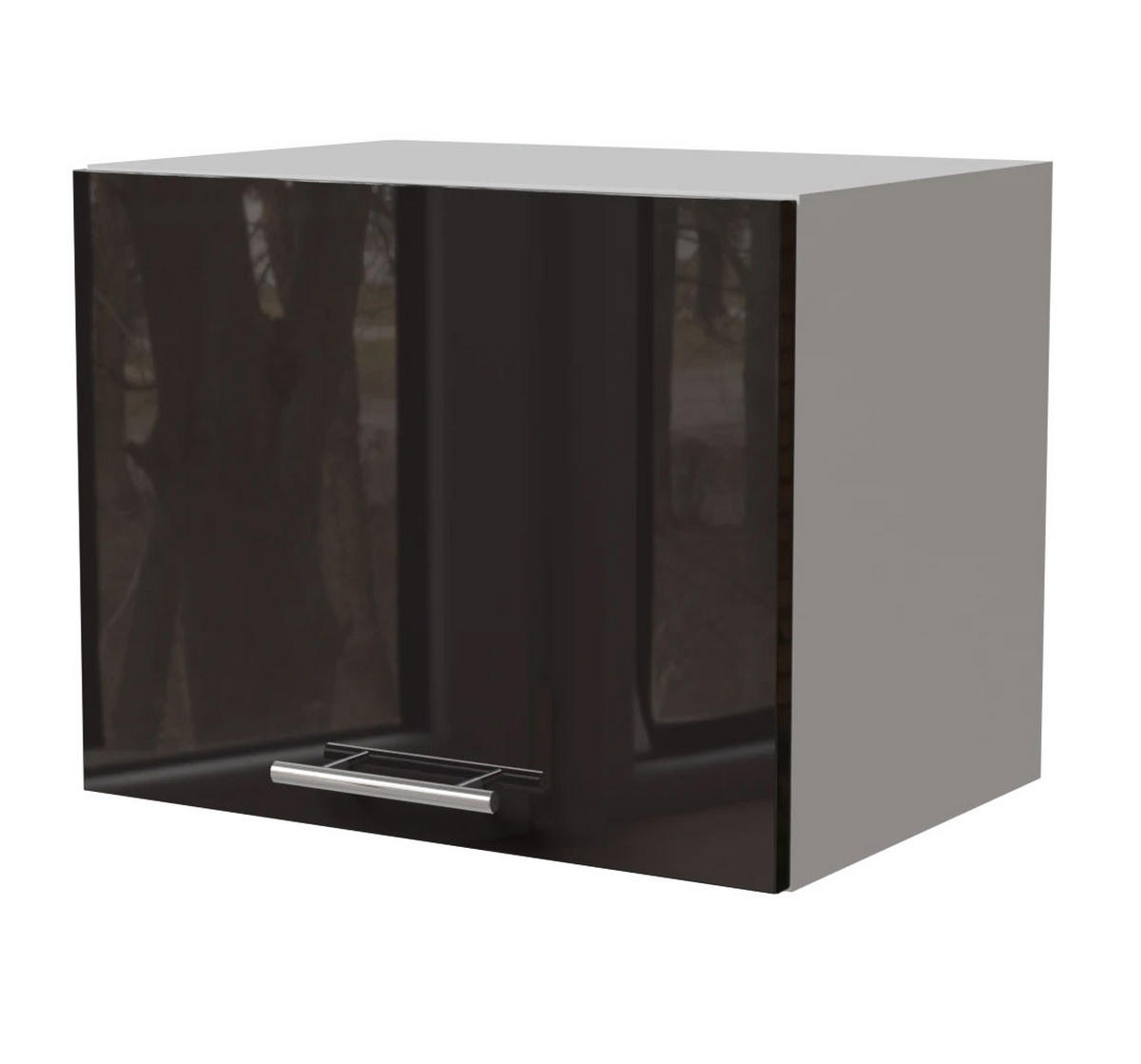 KLAPPHÄNGESCHRANK Essen W4B/45 Schwarz Hochglanz / Weiß Matt 45 / 32,5 / 36cm - Schwarz Hochglanz/Schwarz, Holz/Holzwerkstoff (45/36/32.5cm) - Feldmann-Wohnen