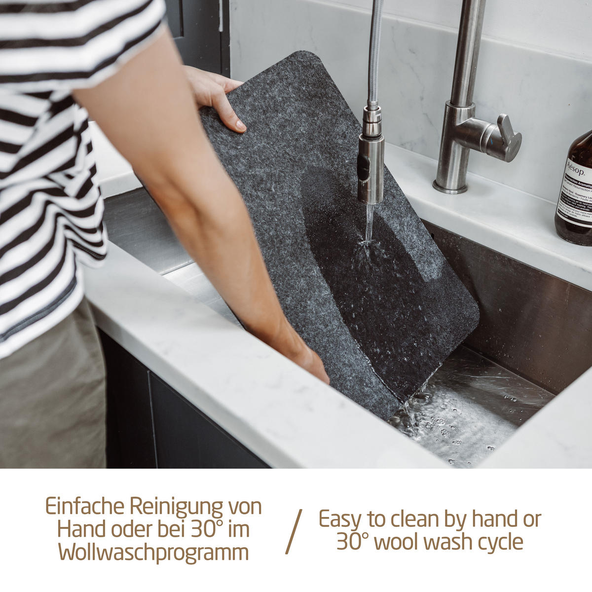 TISCHSETS eckig 6er-Set - Dunkelgrau, Textil (44/45/3cm) - Miqio Design