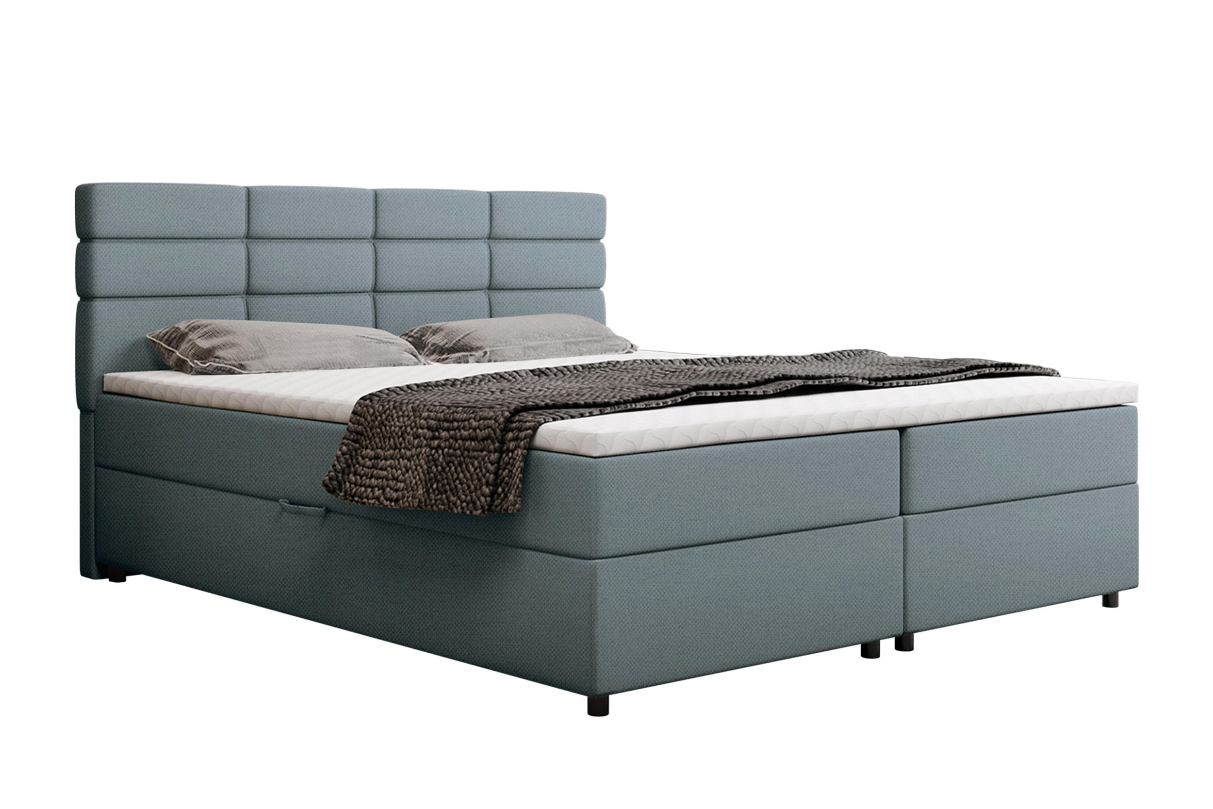 BOXBETT Reve 180 x 200 cm mit Bettkasten und Lattenrost ohne matratze - hellblau - Hellblau, Holz (180/200cm) - Homesy