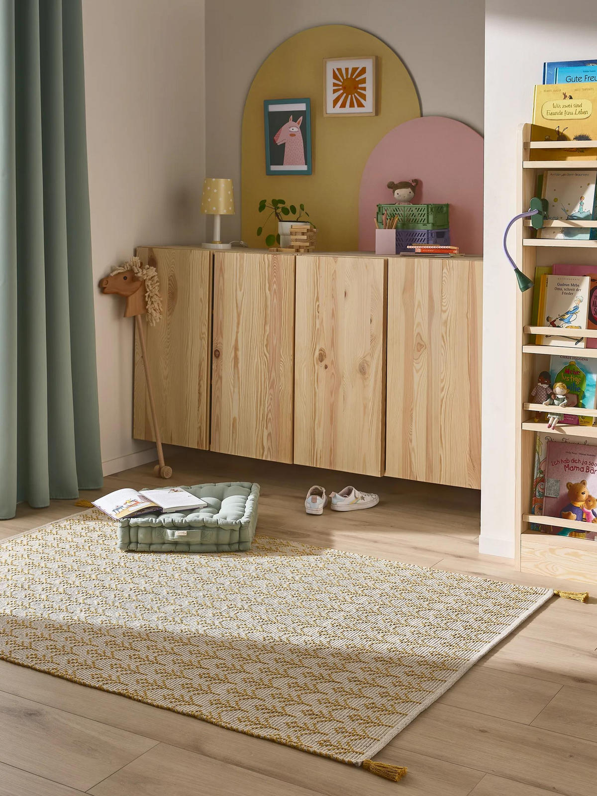 KINDERTEPPICH Elli waschbar Gelb 90/130 cm - Gelb, Naturmaterialien/Kunststoff (90/130cm) - benuta