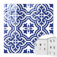 SCHLÜSSELBOX Weiß 30x30 cm – Türöffnung nach rechts - Geometrische Schönheit - Blau, Metall (30/30/5cm) - TULUP