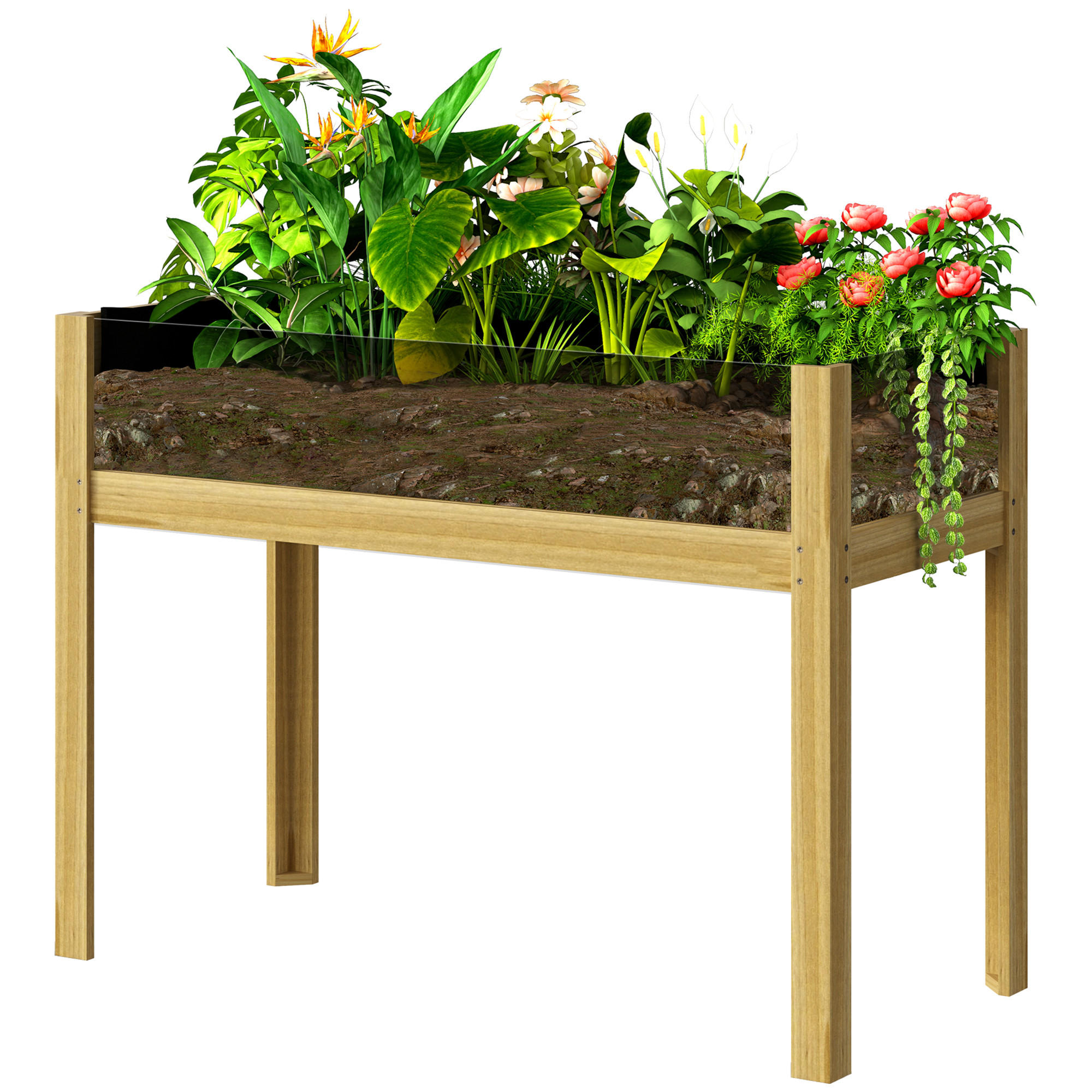 HOCHBEET DE-16004 mit Acryl-Paneelen Natur - Naturfarben, Holzwerkstoff (110/80/50cm) - ComfortXL