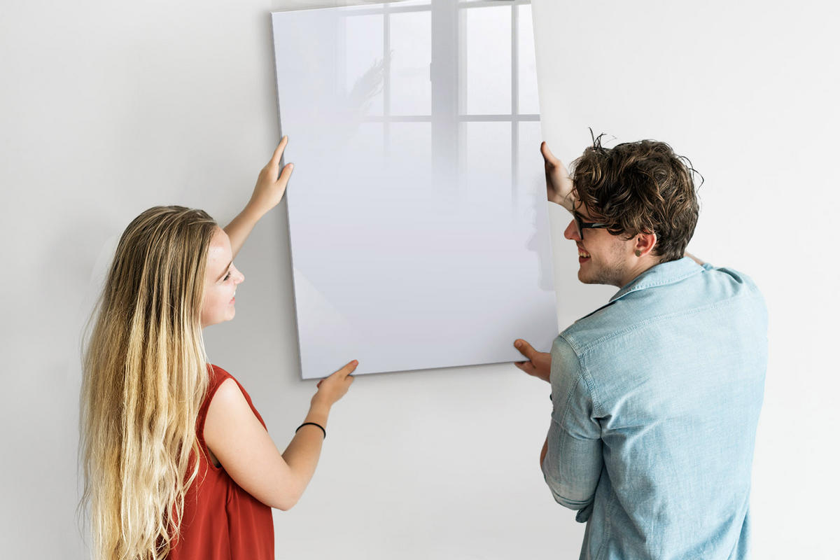 MAGNETTAFEL 70x100 Weiß schwarzer Marker - Weiß, Glas (70/0.4/100cm) - TULUP