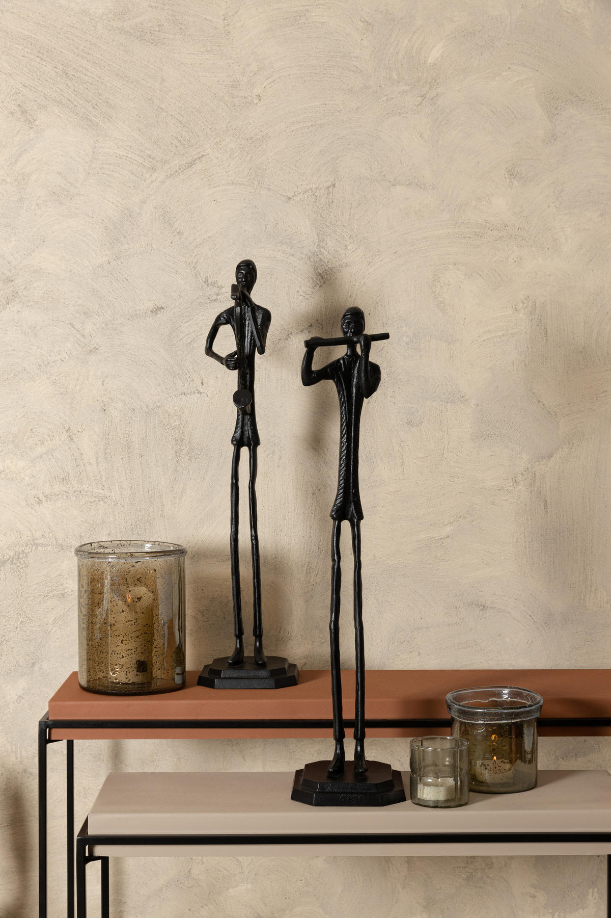 SKULPTUR Kali Schwarz 12/16/70cm - Schwarz, Metall (16/70/12cm) - PTMD Collection