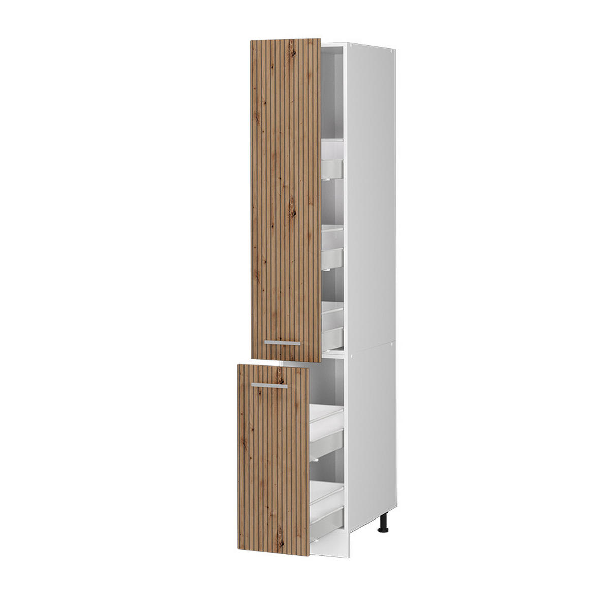 APOTHEKERSCHRANK R-Line Artisan-Eiche 30 cm - Weiß/Eiche Artisan, Holzwerkstoff (30/206.8/57.2cm) - Vicco