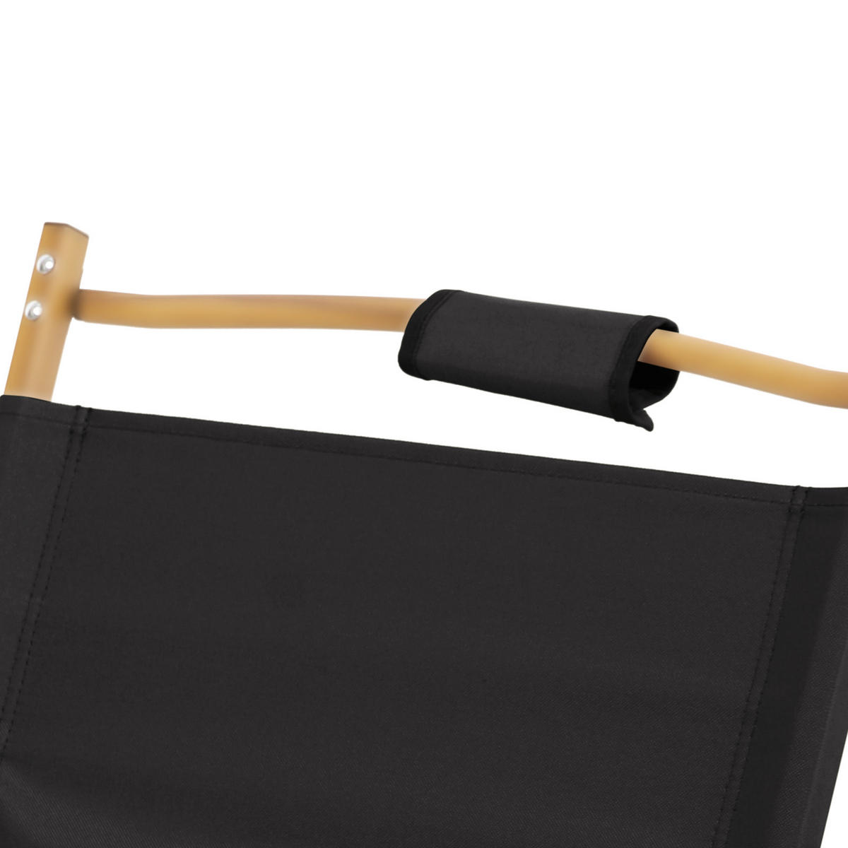 CAMPINGSTUHL klappbar Holzoptik Schwarz - Schwarz, Metall (55/61/53cm) - JAWINIO