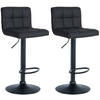 BARHOCKER 2er Set Lederlook schwarz - Schwarz, Textil/Metall (40/85/40cm) - CLP
