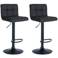 BARHOCKER 2er Set Lederlook schwarz - Schwarz, Textil/Metall (40/85/40cm) - CLP