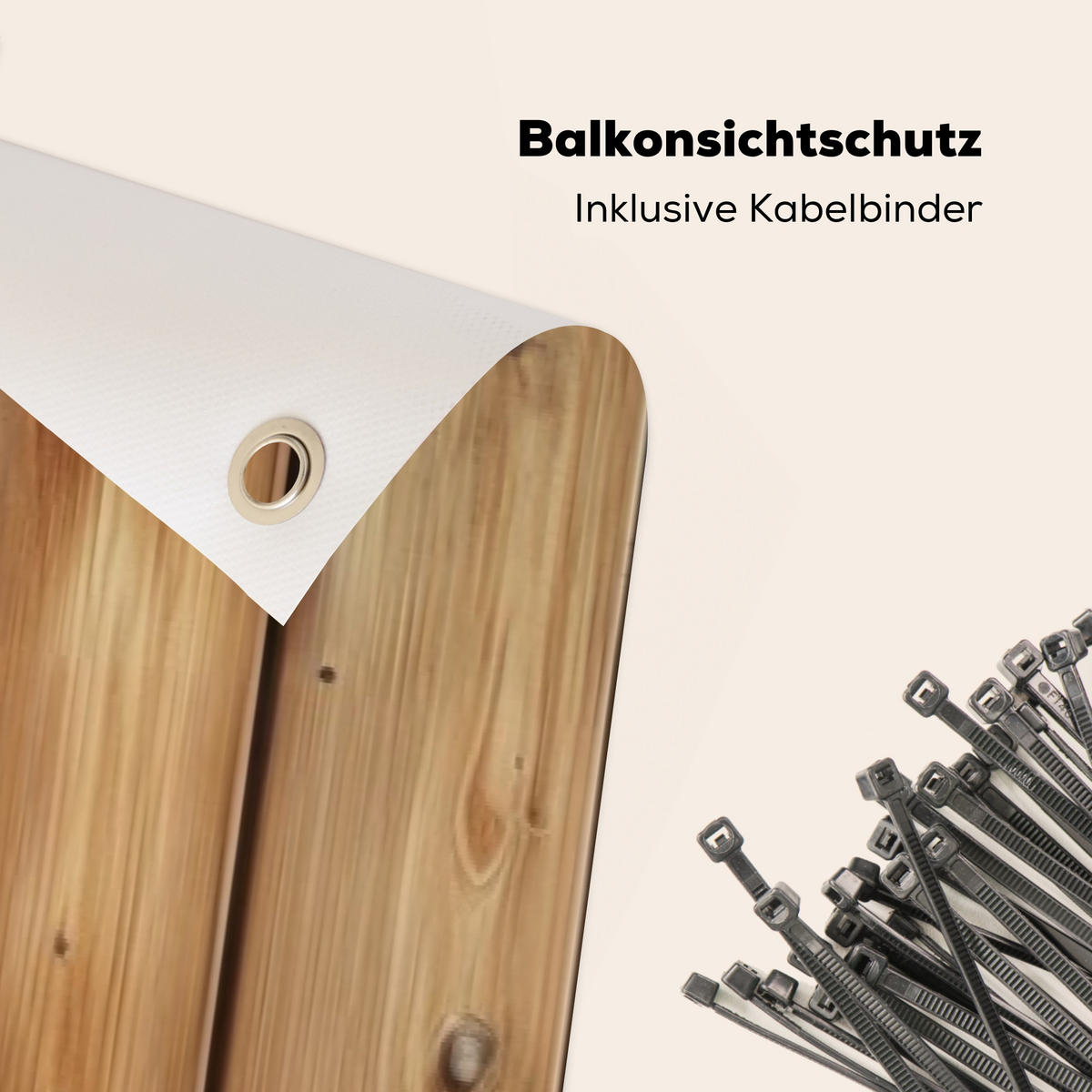 BALKON-SICHTSCHUTZ Holz - Regale - Braun - Buchefarben, Kunststoff (300/85cm) - MuchoWow