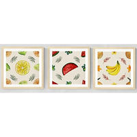 POSTER Set Mit 3 Früchte Collage 25X25cm Rahmenlos - Klar, Papier (25/5/25cm) - Nacnic