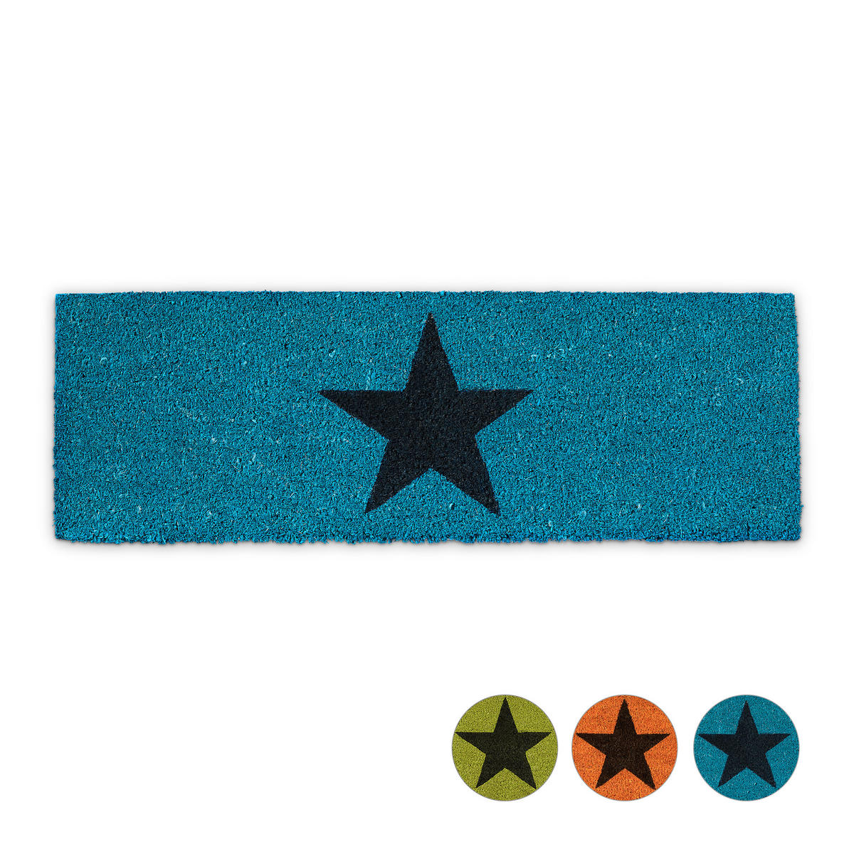 FUSSMATTE - Blau, Kunststoff/Textil (75/25cm) - Relaxdays
