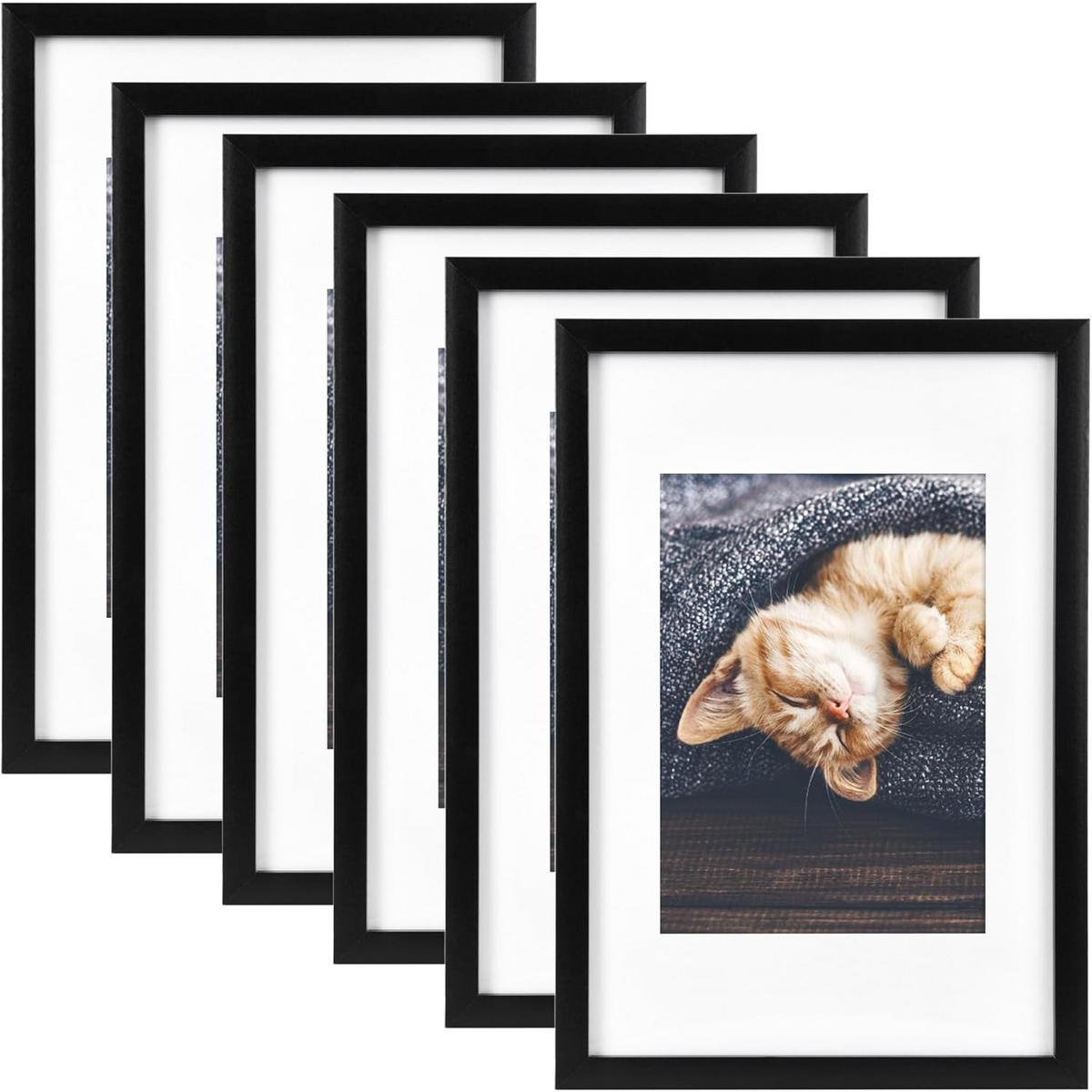 BILDERRAHMEN Galeria 13x18cm Schwarz (6tlg) - Schwarz, Holzwerkstoff (25/2/37cm) - BoMoe