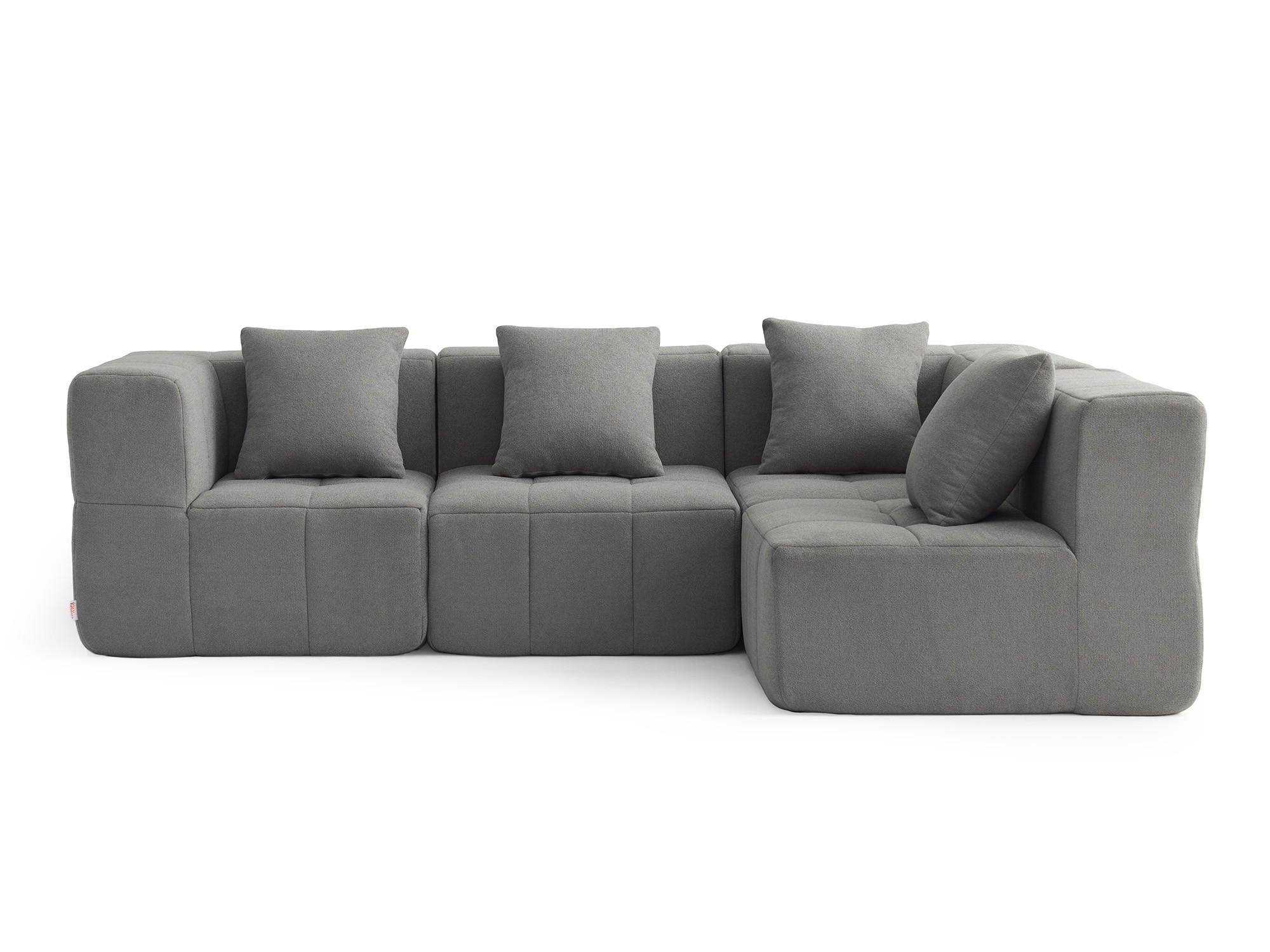 ECKSOFA Bouclé-Stoff Wolkengrau - Grau, Textil (260/175cm) - MILYsofa