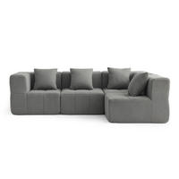 ECKSOFA Bouclé-Stoff Wolkengrau - Grau, Textil (260/175cm) - MILYsofa