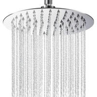 REGENDUSCHE 20 cm Edelstahl Chrom mit Anti-Kalk-Düsen - Silberfarben, Metall (20/12.7/20cm)