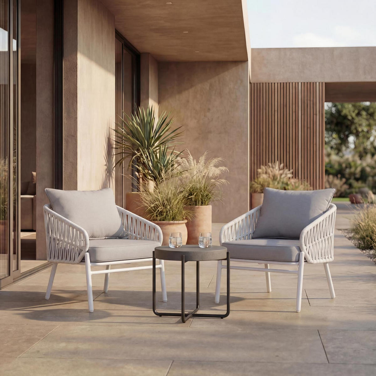 ZAHRADNÍ ŽIDLE Světle šedá - světle šedá, kov (64/67/70cm) - MCW