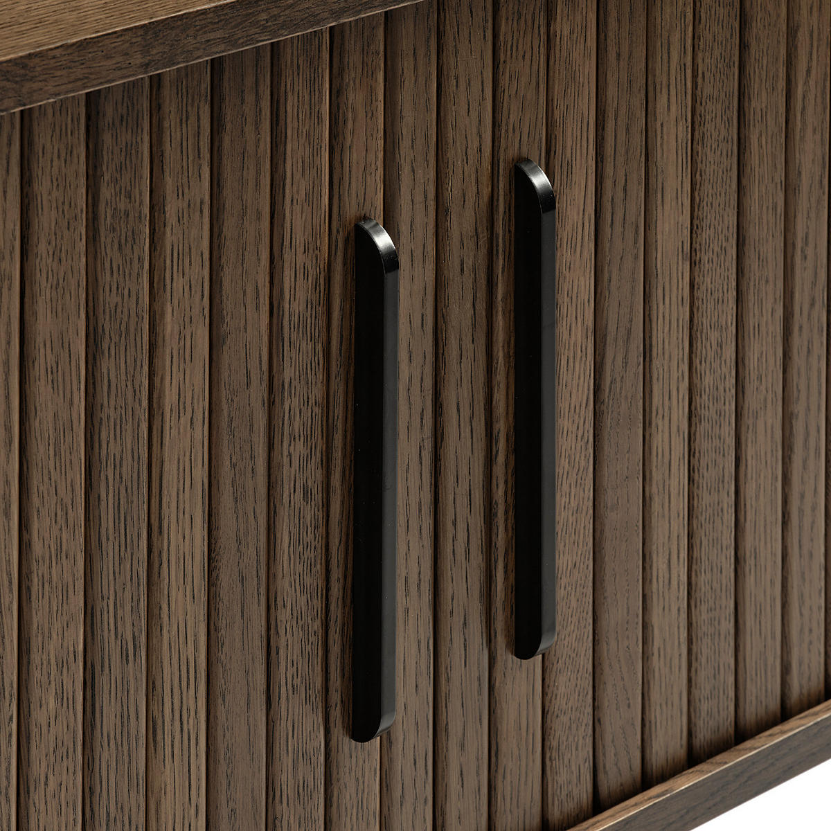 LOWBOARD - 120cm - Echtholzfurnier - Eichefarben/Schwarz, Holzwerkstoff/Metall (120/56/40cm) - home24