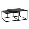 COUCHTISCH 2er Set quadratisch schwarz - Schwarz, Holzwerkstoff (70/70/42cm) - Home Collective