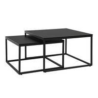 COUCHTISCH 2er Set quadratisch schwarz - Schwarz, Holzwerkstoff (70/70/42cm) - Home Collective