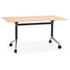 SCHREIBTISCH Klappbar Mit Rollen Faltbar Mobil ZENIXA, Beige 140x70x73 cm - Beige/Schwarz, Holz/Metall (70/140/73cm) - KADIMA DESIGN