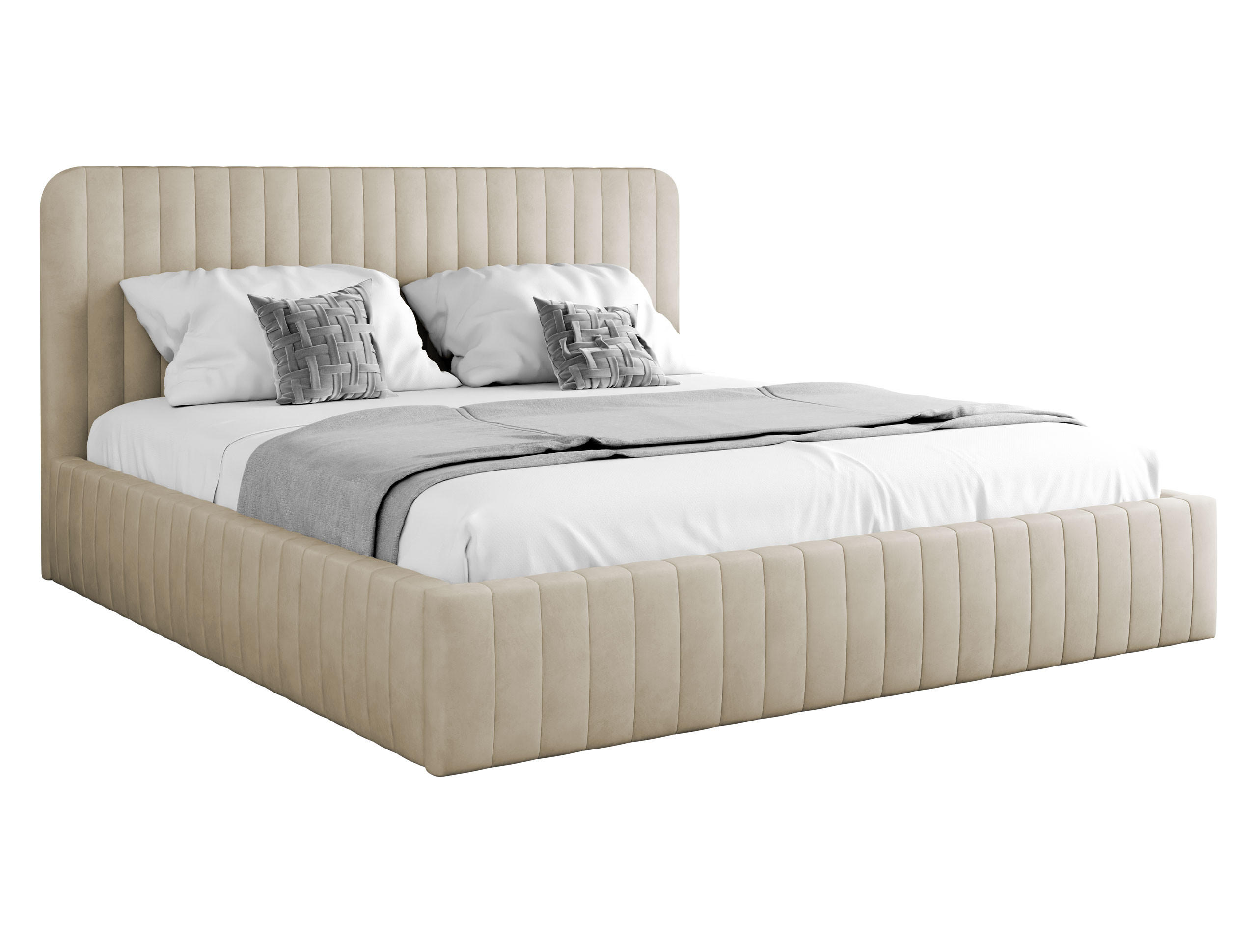 POLSTERBETT Caniko - Beige/Naturfarben, Holz/Holzwerkstoff (160/200cm) - MIRJAN24