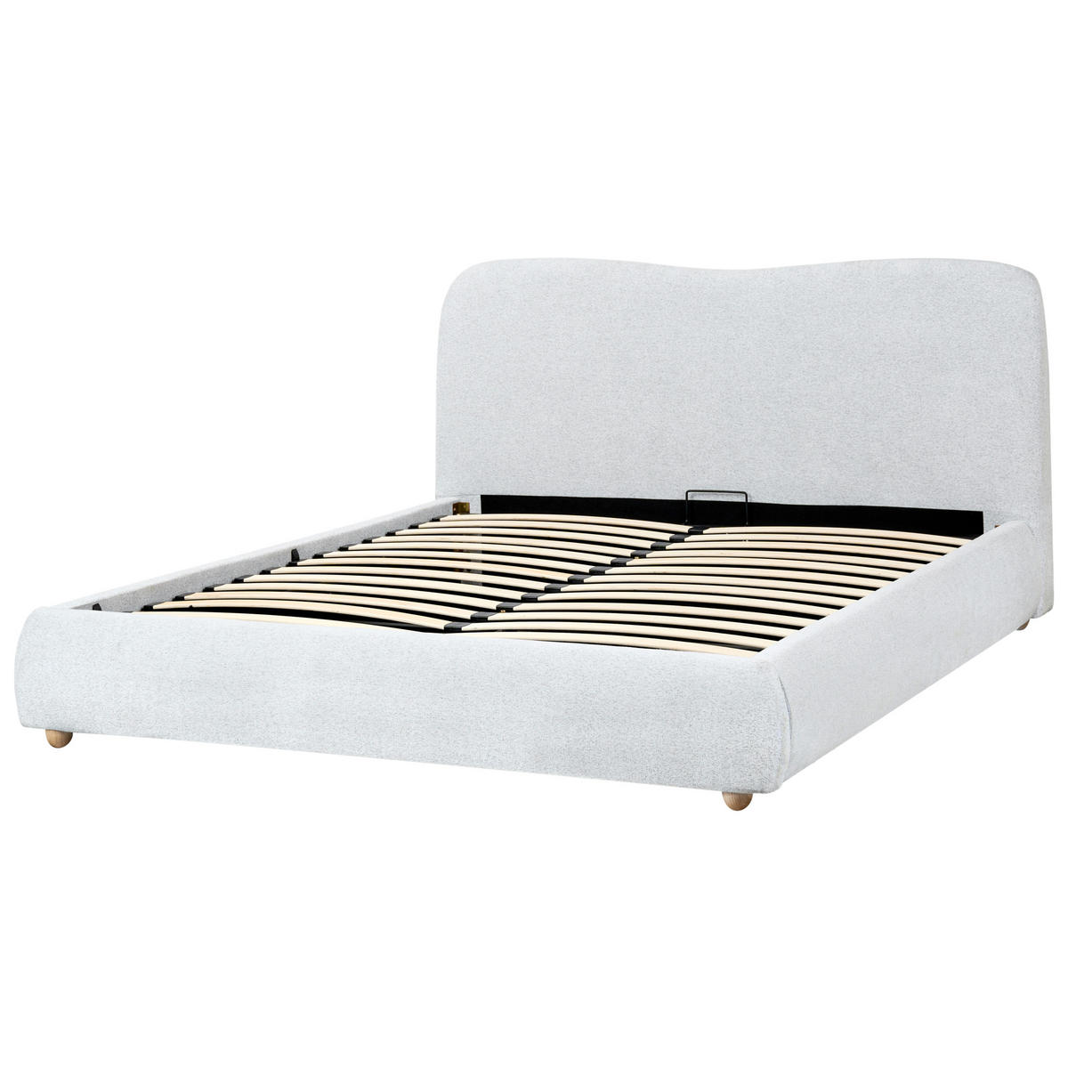 BETT mit Stauraum 160/200 cm Grau Blagnac - Hellgrau, Textil (160/200cm) - Beliani