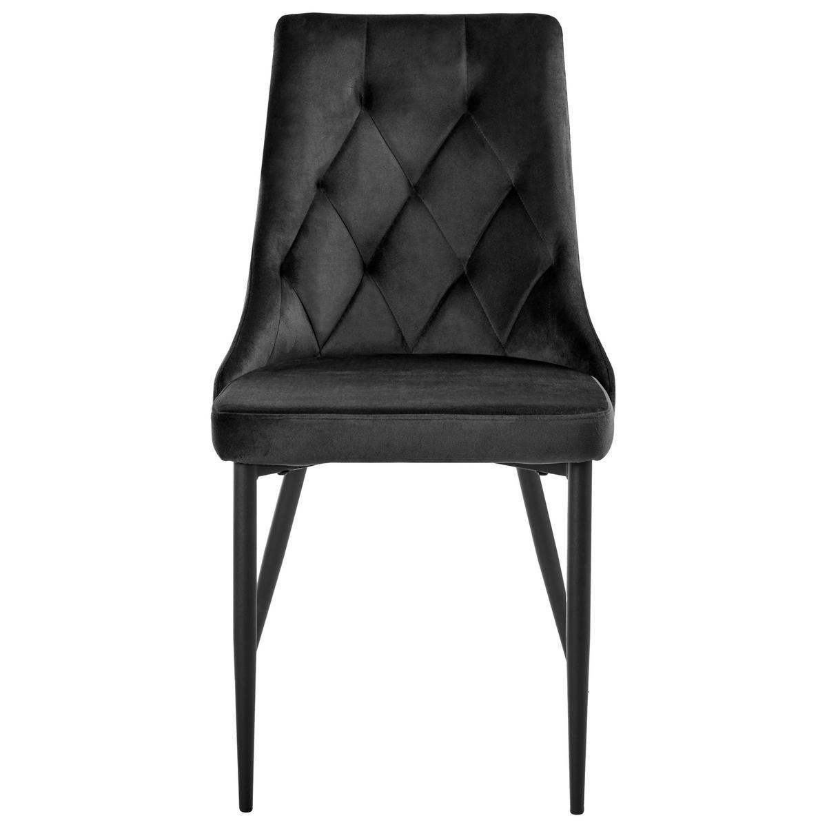ESSZIMMERSTUHL 2er-Set Schwarz Avenir - Schwarz, Textil (49/95/60cm) - Beliani