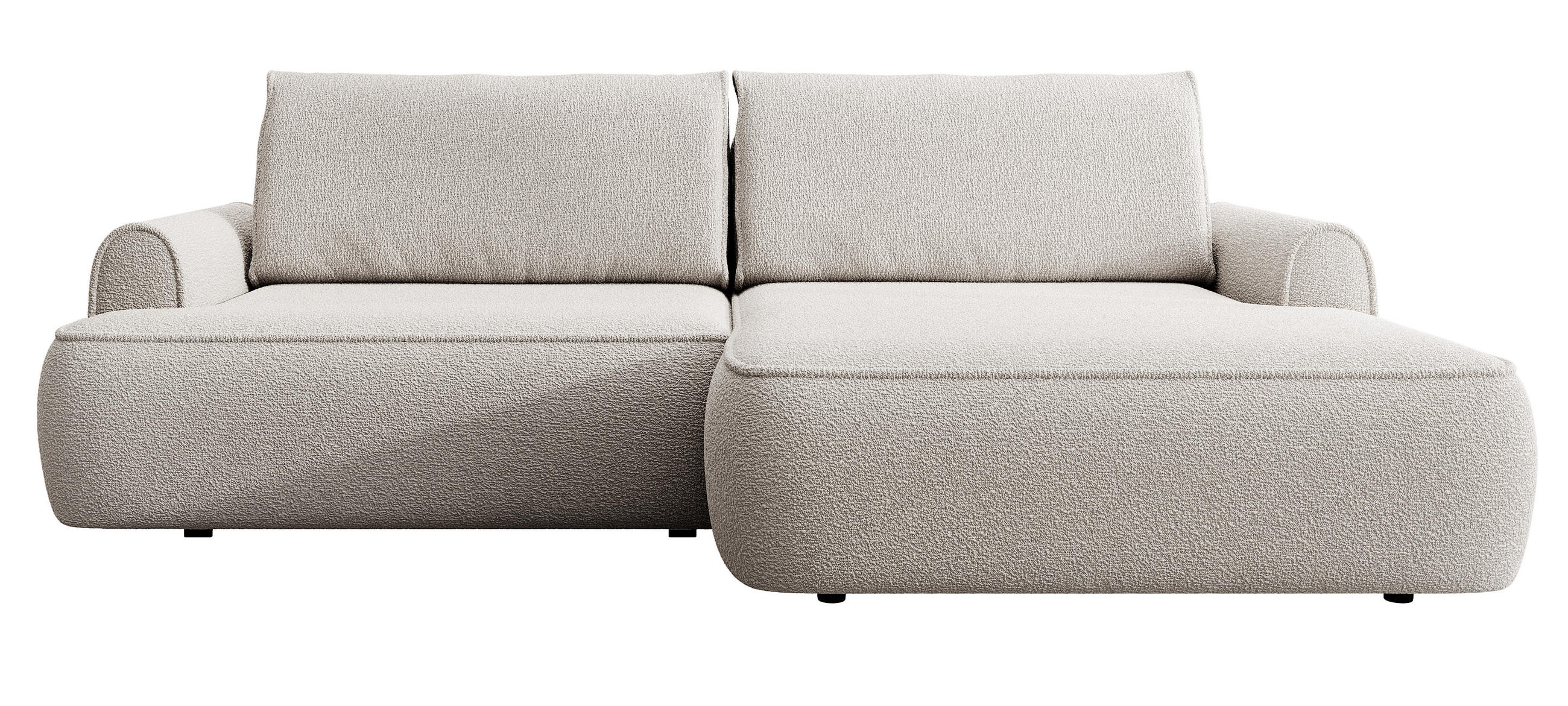 ECKSOFA 250 cm Mareno mit Bettkasten, Schlaffunktion, Rechts, Hellgrau - Hellgrau, Holz (146/250cm) - Emporius