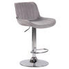 BARHOCKER Samt grau - Chromfarben/Grau, Textil/Metall (50/86/50cm) - CLP