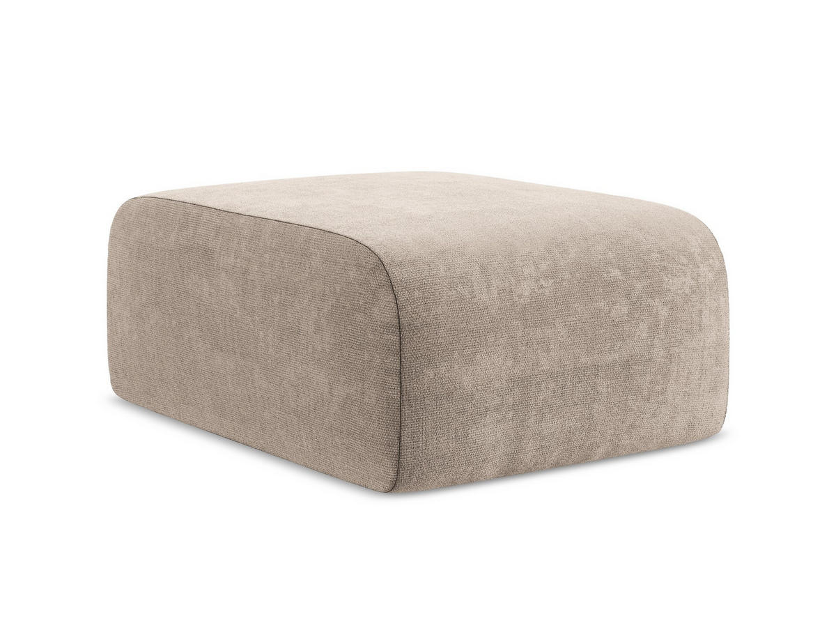 POUF Chenille Stoff Beige - Schwarz/Cappuccino, Holzwerkstoff/Kunststoff (72/42/94cm) - Makamii