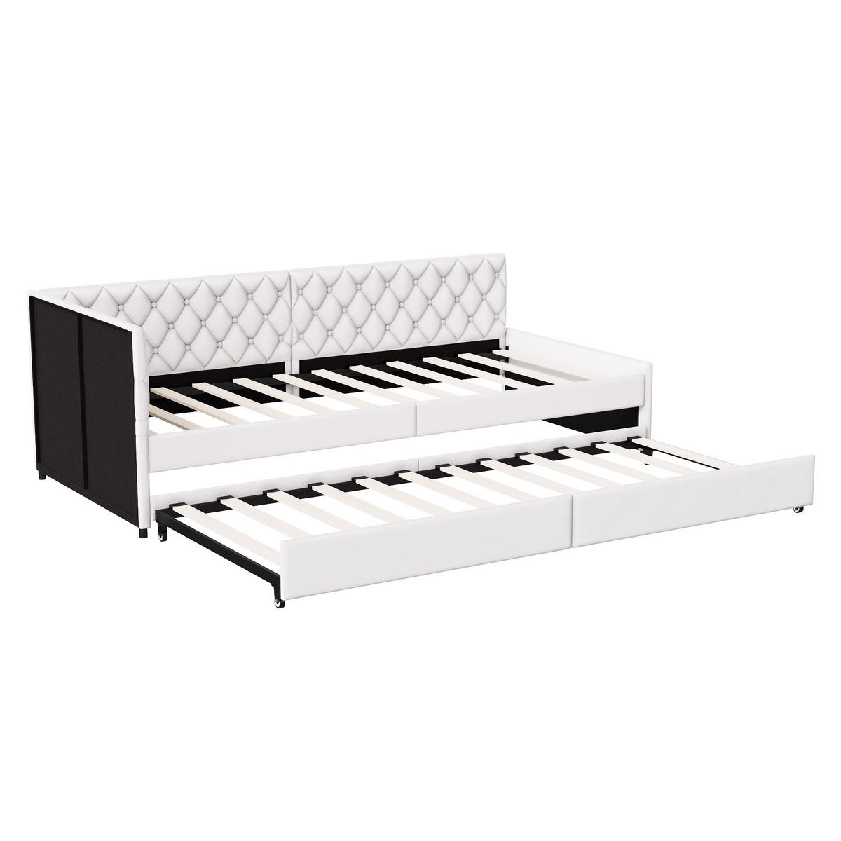 POLSTERBETT Ausziehbares Schlafsofa 2*90 x 200 cm, Beige, Samt - Beige, Textil/Metall (90/200cm)