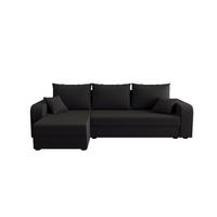 ECKSOFA HEWLET L BIS Sawana 05 Links mit Schlaffunktion - Schwarz, Textil (240/140cm) - Bedante
