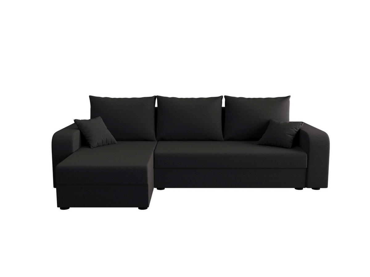 ECKSOFA HEWLET L BIS Sawana 05 Links mit Schlaffunktion - Schwarz, Textil (240/140cm) - Bedante
