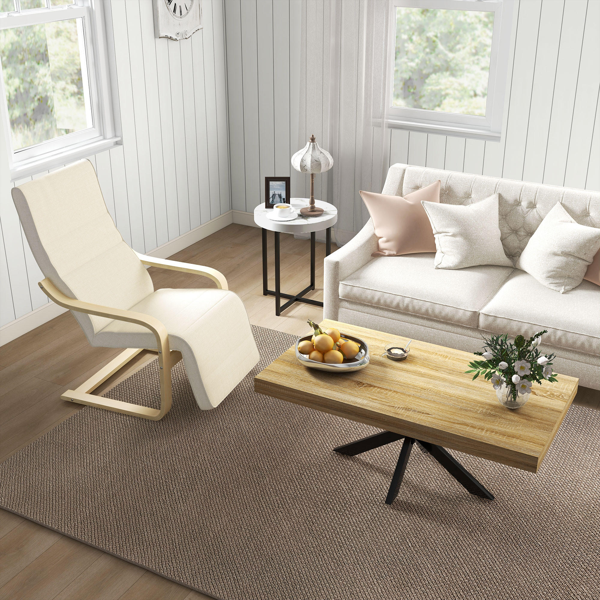 Thumbnail - Modfu Relaxliege, Beige, Textil, 66.5x100x94 cm, Wohnzimmer, Sessel, Relaxliegen