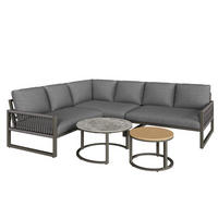 LOUNGESET 6-7 Personen Grau Mit Verstellbaren Füßen - Grau, Metall - FLIEKS