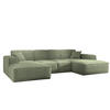 ECKSOFA, Eckcouch U form, Wohnzimmer Couch Large 342cm SIENA stoff Poso Hellgrün - Hellgrün, Holz/Textil (344/165cm) - Kaiser Möbel
