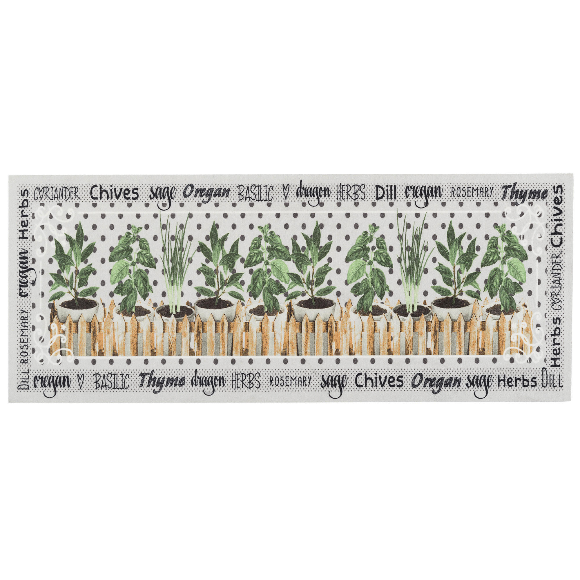 KÜCHENLÄUFER TEPPICH TRENDY KITCHEN KRÄUTER - Grün, Textil (60/150cm) - Pergamon