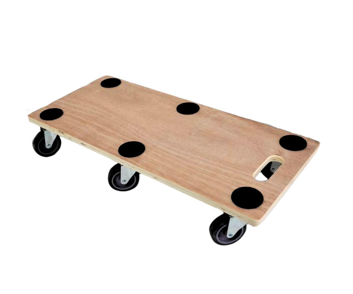 TRANSPORTROLLER Hercules mit 6 Rollen 11x30x68cm Traglast 300kg Sperrholzplatte Braun - Braun, Holzwerkstoff (68/30/11cm) - PROREGAL