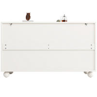 KÜCHENBUFFET mit Glaselementen und verstellbaren Einlegeböden, 120 x 35 x 71 cm, Weiß, MDF und Metall - Weiß, Holzwerkstoff (120/71/35cm) - SONNENH