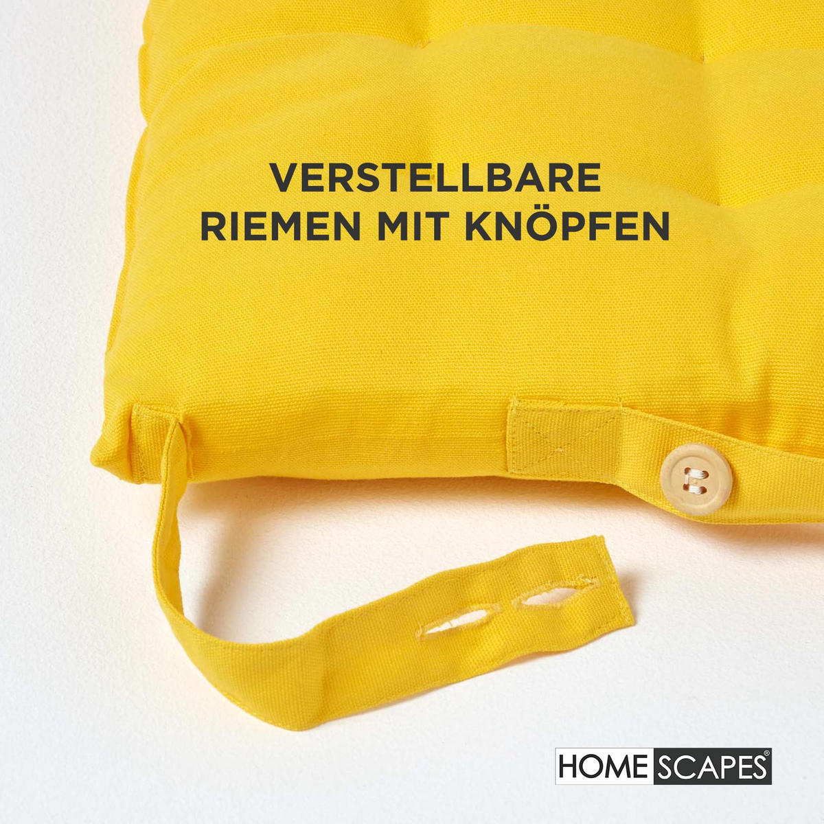 STUHLKISSEN 6er-Set gelb 40/40/6,5 cm - Gelb, Textil (40/40/6.5cm) - Homescapes