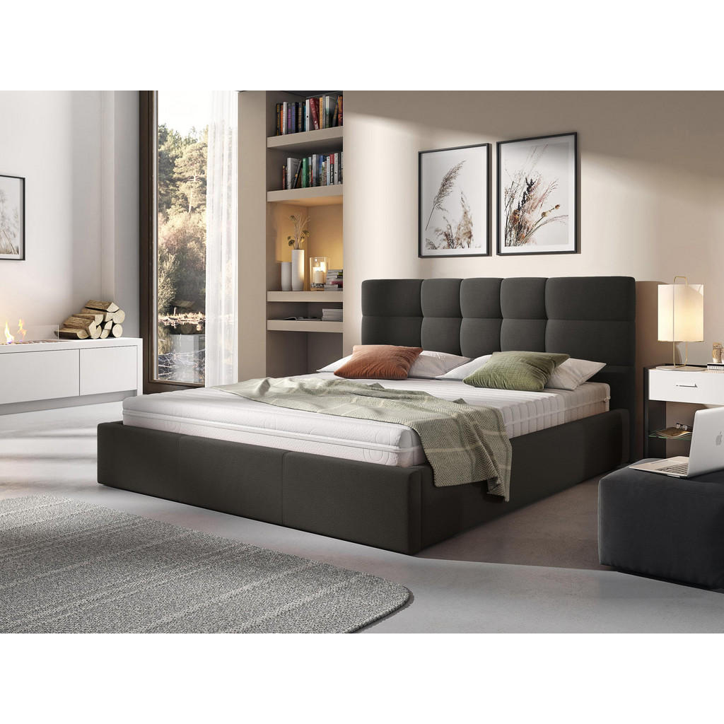 Thumbnail - Mirjan24 Polsterbett, Dunkelgrau, Textil, Rechteckig, 200x200 cm, Schlafzimmer, Betten, Polsterbetten
