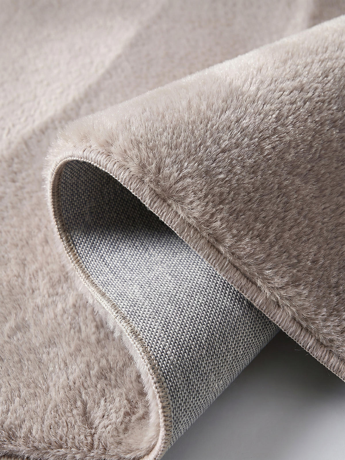 KURZFLORTEPPICH Waschbar NECKAR, einfarbig, aus Polyester, Beige, Ø 120 cm - Beige, Textil (120/120cm) - KADIMA DESIGN
