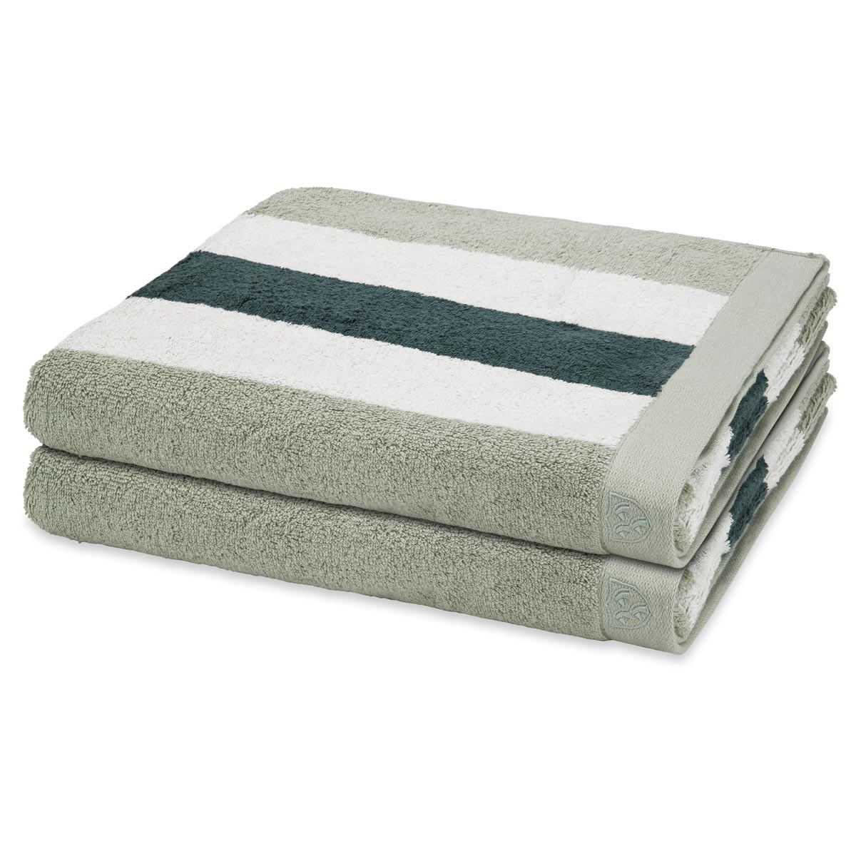 DUSCHTUCH Doubleface Stripes 2er-Set - Grün, Textil (70/140cm) - Ross
