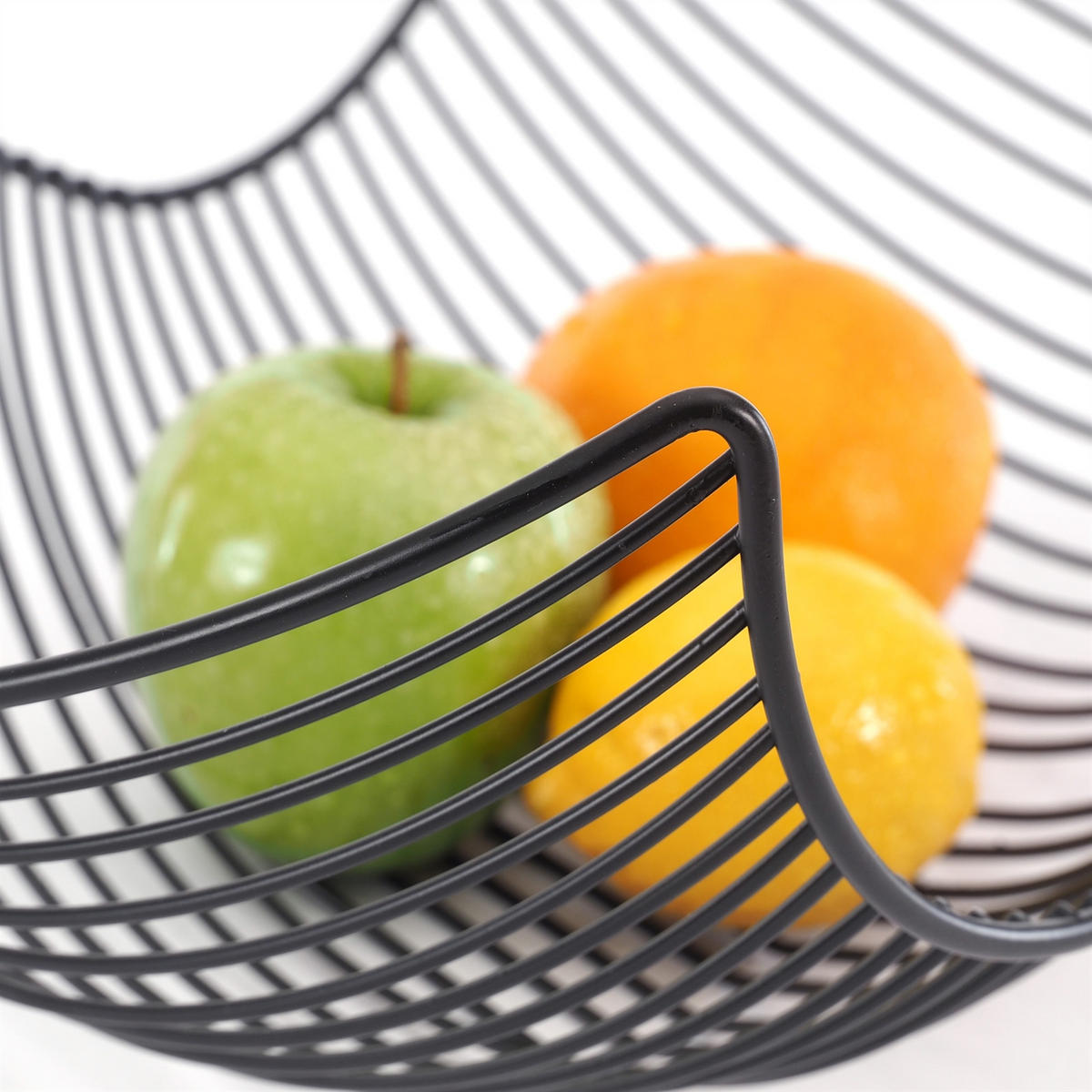OBSTKORB SALOMON Metall schwarz matt - Schwarz, Metall (16cm) - DESIGN DELIGHTS