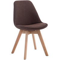 STUHL Stoff braun - Eukalyptusholzfarben/Braun, Holz/Textil (48/84/55cm) - CLP