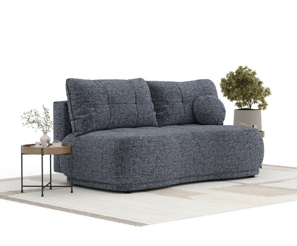 SCHLAFSOFA Cirrus Marineblau Webstoff - Schwarz/Dunkelblau, Holz/Holzwerkstoff (206/95/105cm) - Maison de Reve