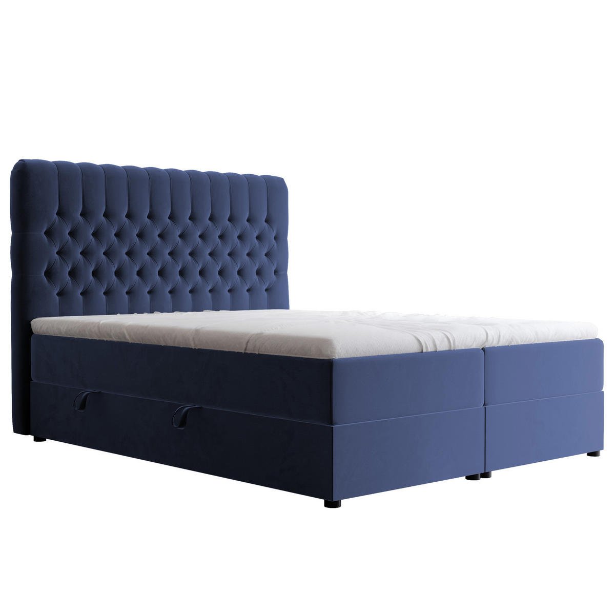 BOXBETT 140x200 cm mit Topper - Blau, Holzwerkstoff/Textil (140/200cm) - Idohome
