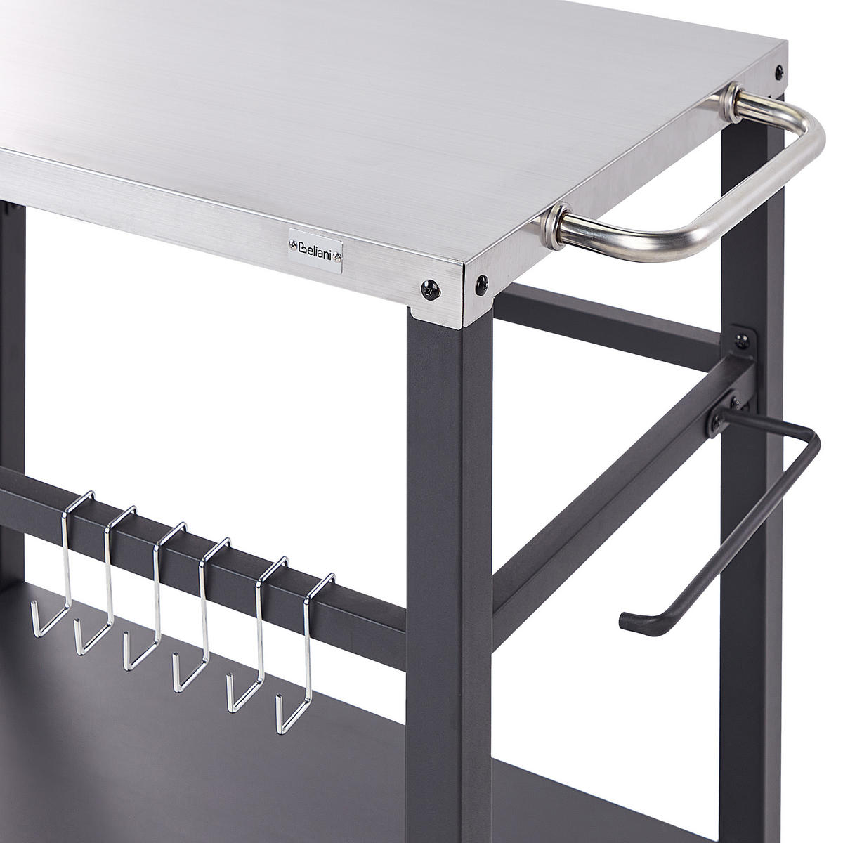 SERVIERWAGEN Schwarz Spiazzi - Silberfarben/Schwarz, Metall (60/83/115cm) - Beliani