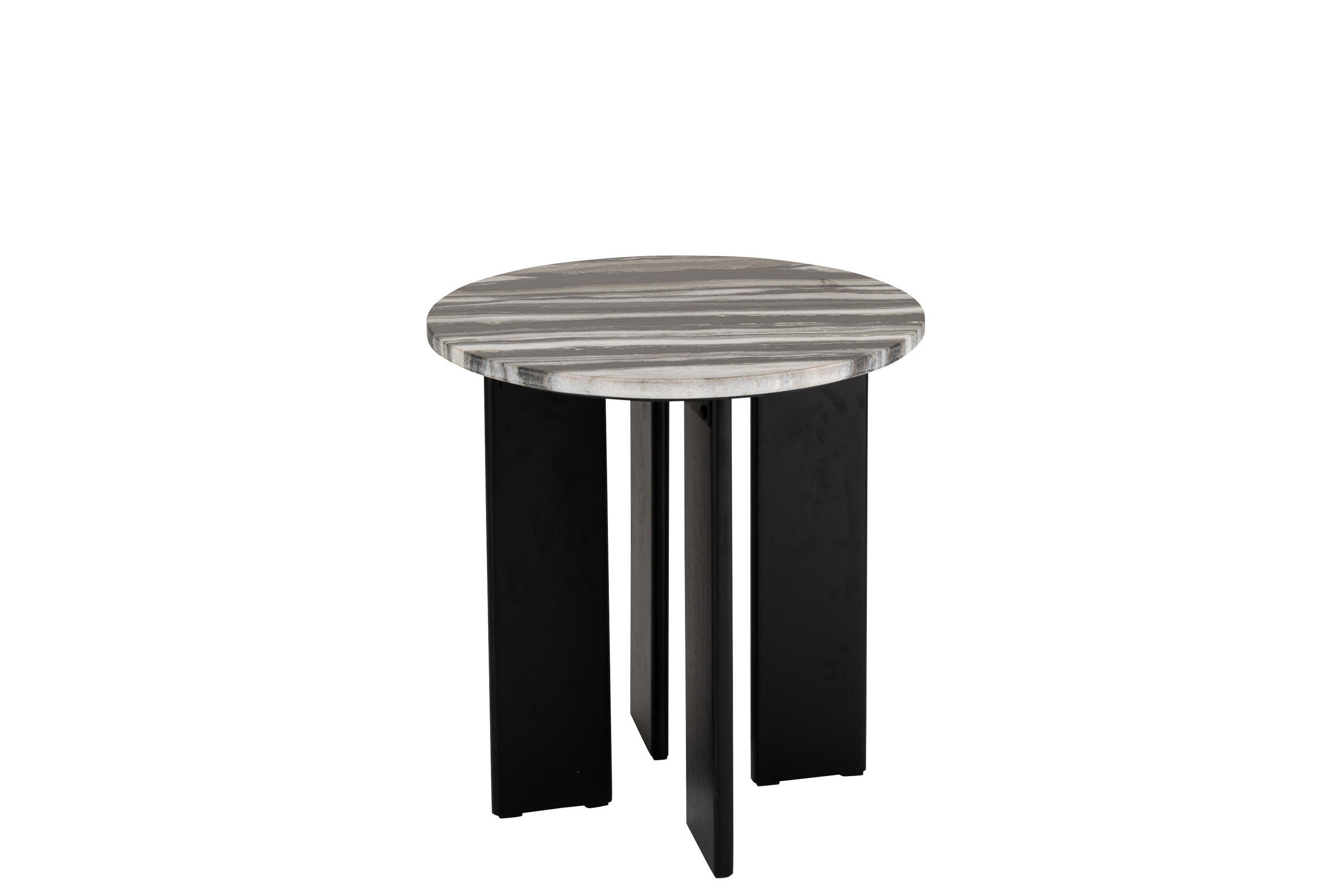 BEISTELLTISCH MATHILDE MARMOR Schwarz - Schwarz/Weiß, Stein (50/50/50cm) - J-Line