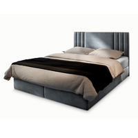 BOXBETT BRES 140x200 cm mit Matratze und Topper - Hellgrau - Hellgrau, Holz (140/200cm) - MASSENO